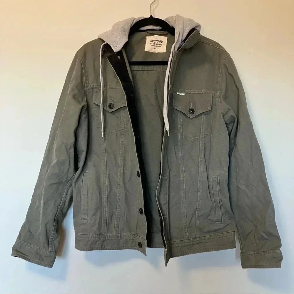 The Kennedy army green grey  hood cotton jacket